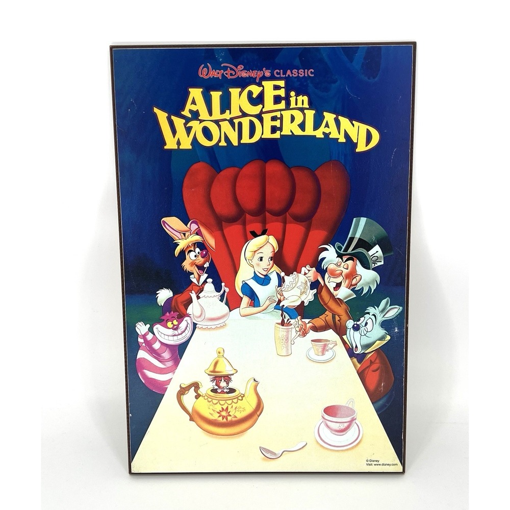 Walt Disney's Classic Alice in Wonderland Wooden Wall Hanging Sign 19.25X13"